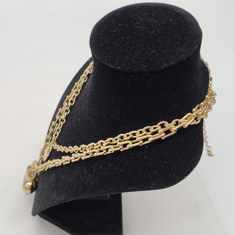 Authentic Louis Vuitton Lock & Key W/ Unbranded Stainless Steel Gold Heart Chain - Picture 3 of 12